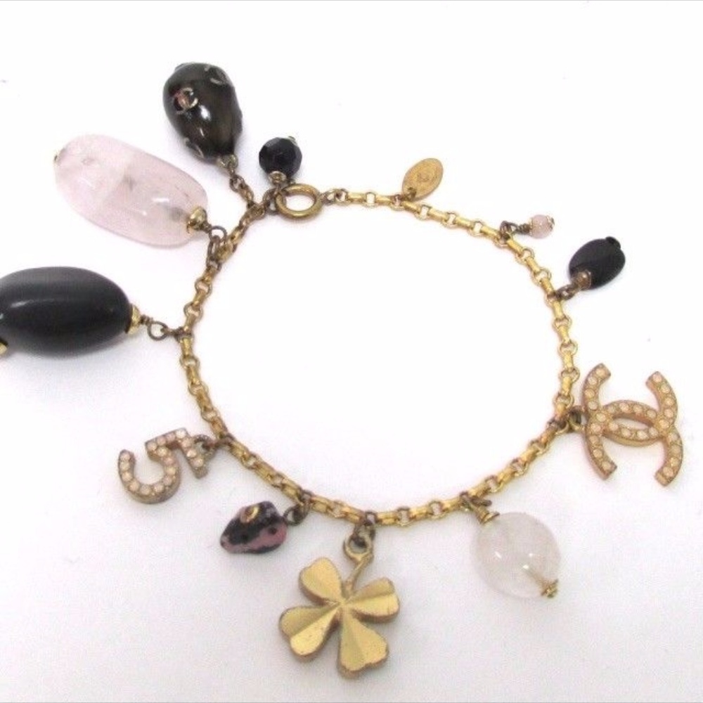 Chanel Charms Bracelet w/ CC, No. 5, and Moonstone